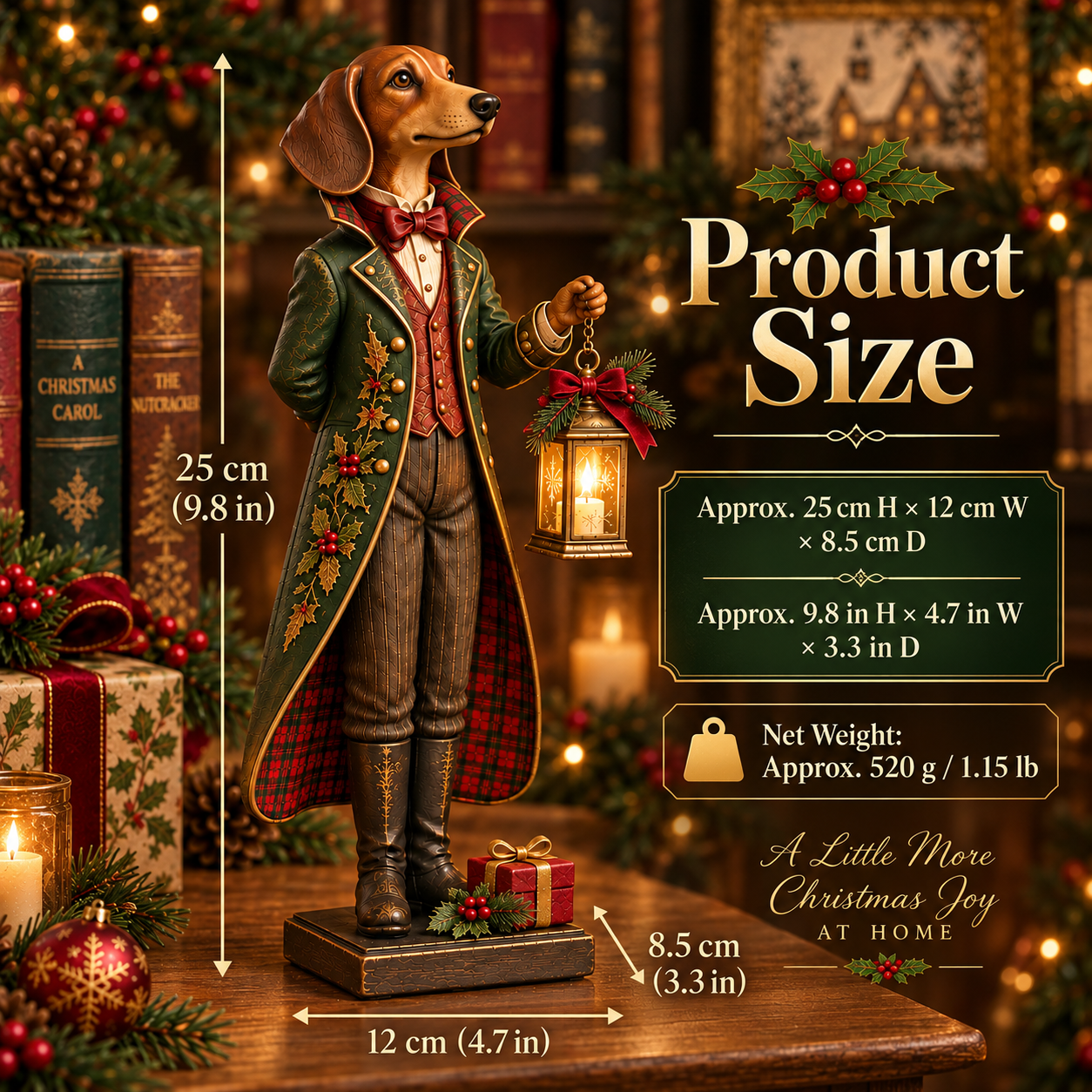 Vintage Christmas Gentleman Dachshund Figurine