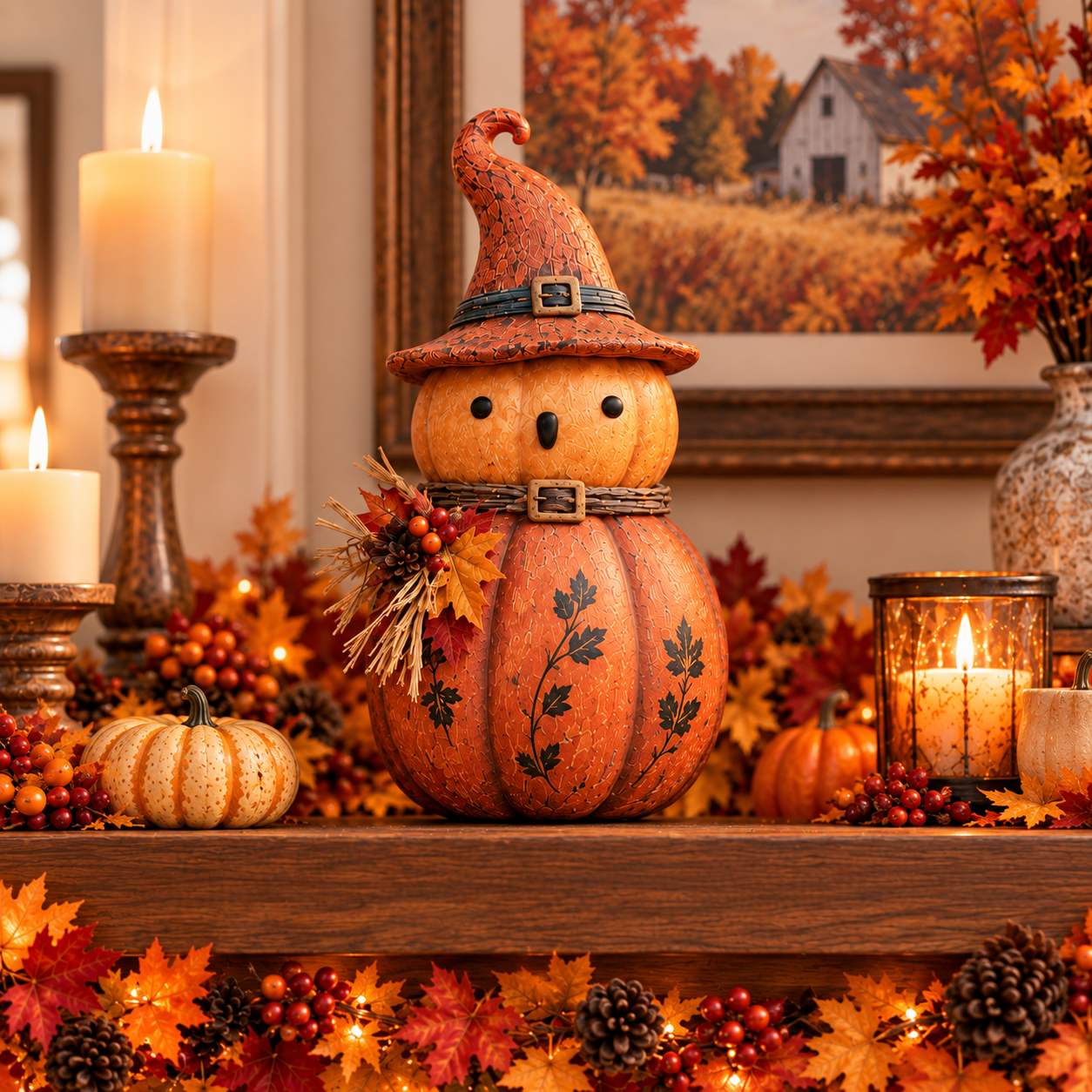 Vintage Pumpkin Witch Figurine Collection