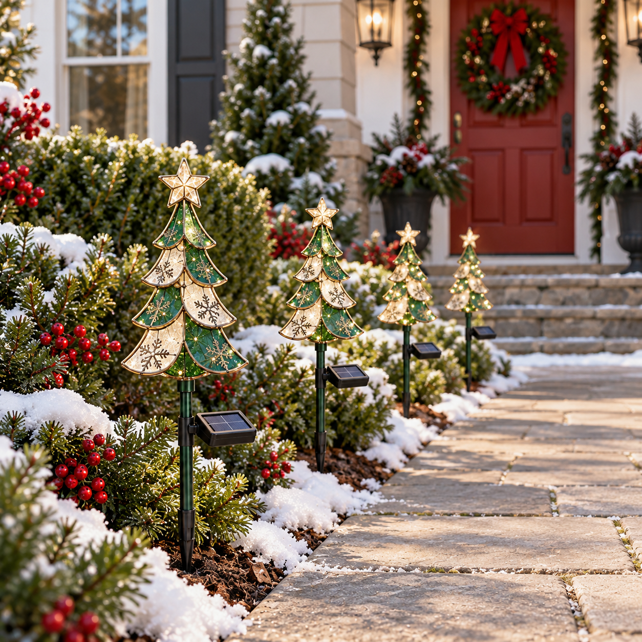 Solar Christmas Tree Pathway Light