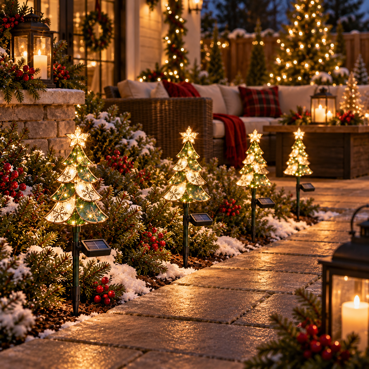 Solar Christmas Tree Pathway Light