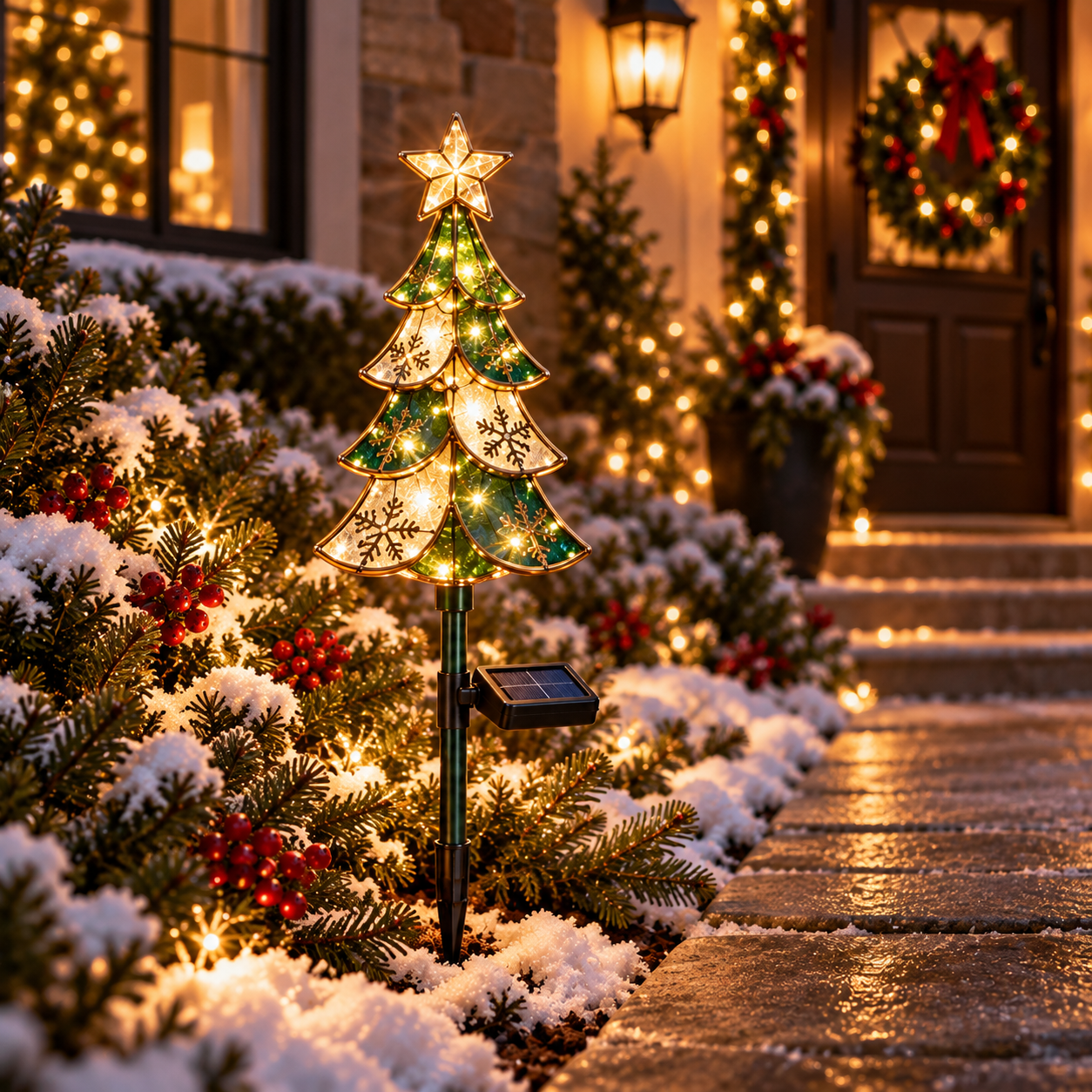 Solar Christmas Tree Pathway Light