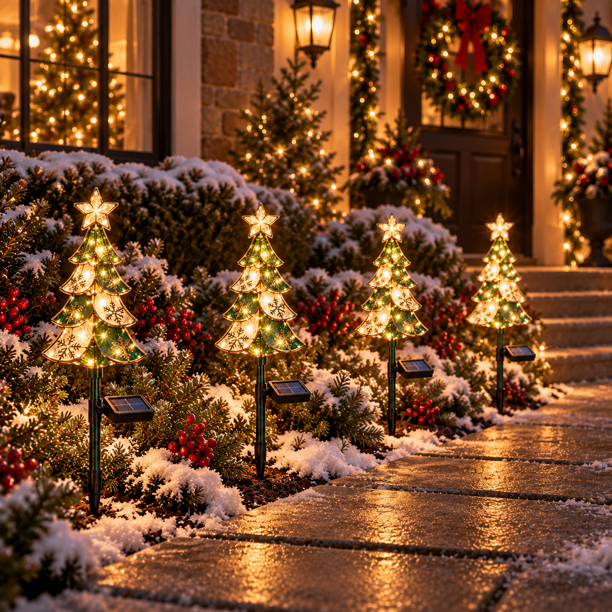 Solar Christmas Tree Pathway Light