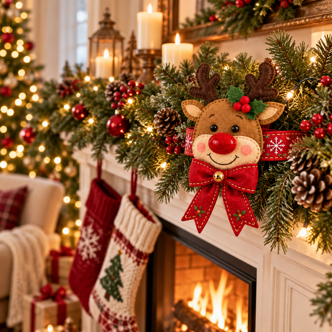 Christmas Reindeer Curtain Tieback