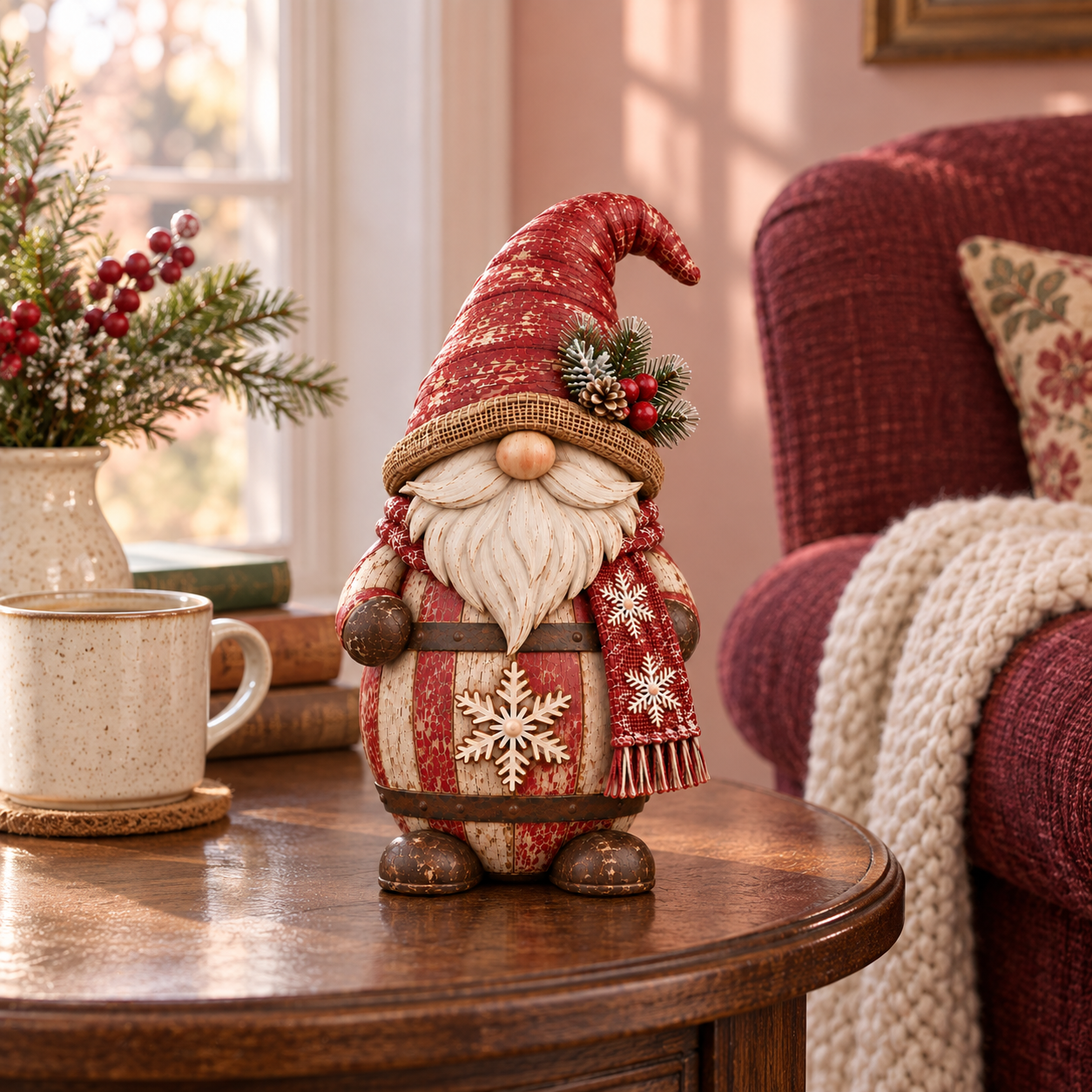 Vintage Christmas Barrel Gnome Figurines 🎄