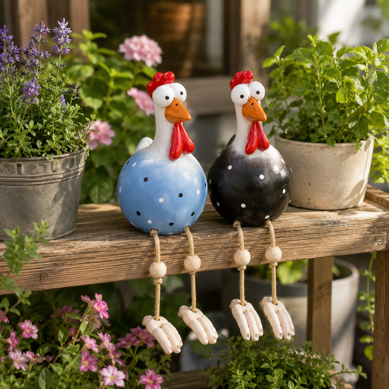 Funny Hanging Leg Rooster Yard Ornament