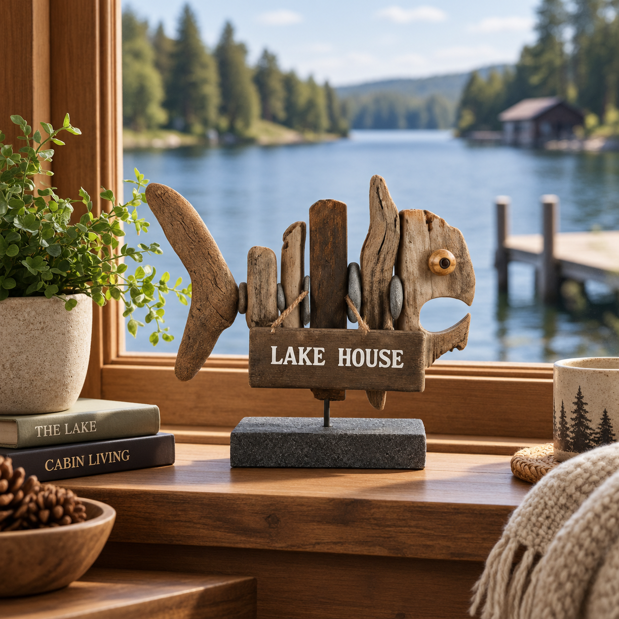Vintage Lake House Fish Sculpture
