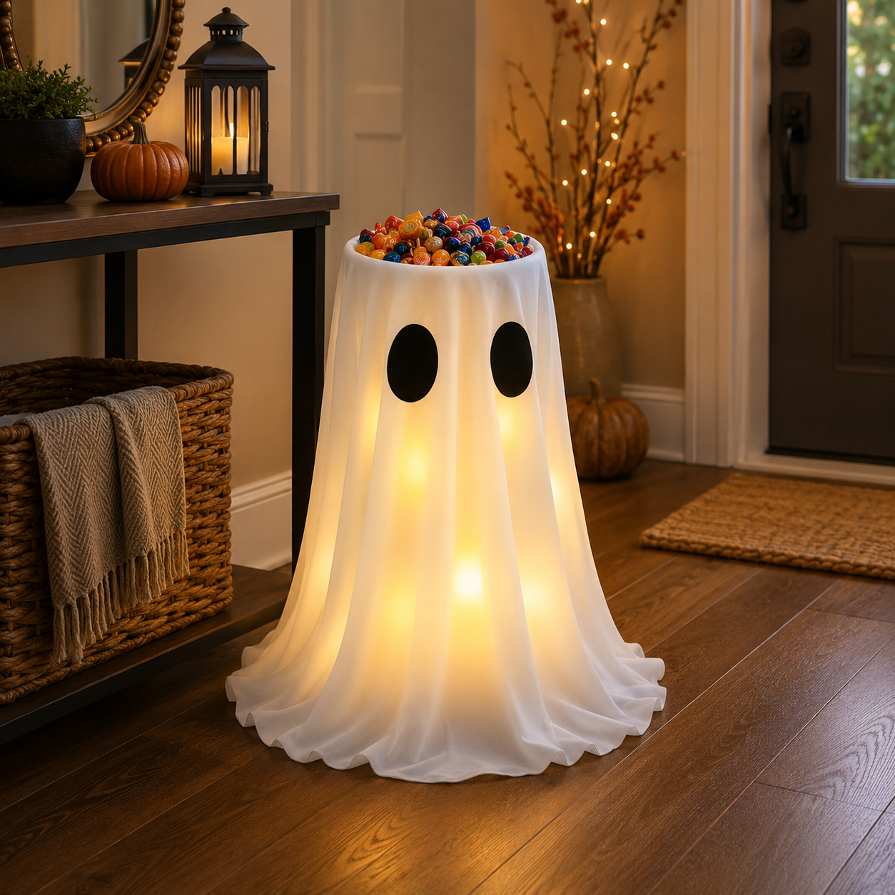 Adjustable Light-Up Ghost Candy Bowl with Remote 👻