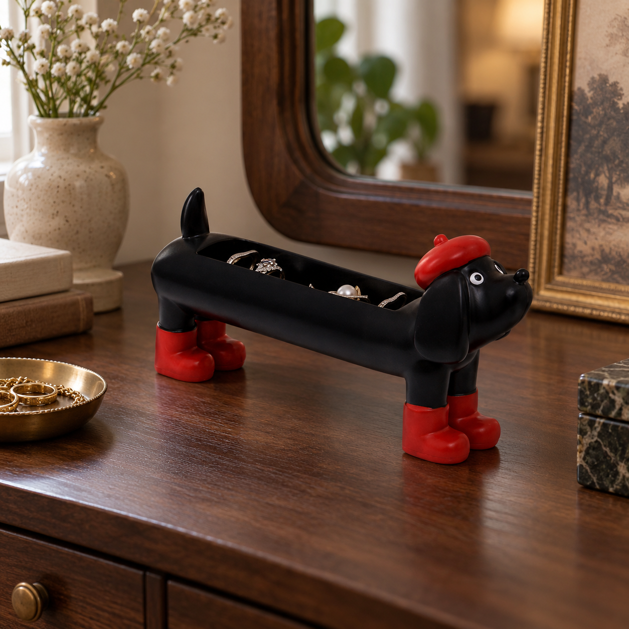 Dachshund Jewelry Organizer – Cute Dog Ring Holder & Trinket Tray