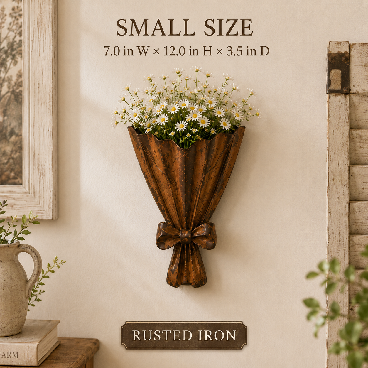 Vintage Bouquet Metal Wall Planter 🌼