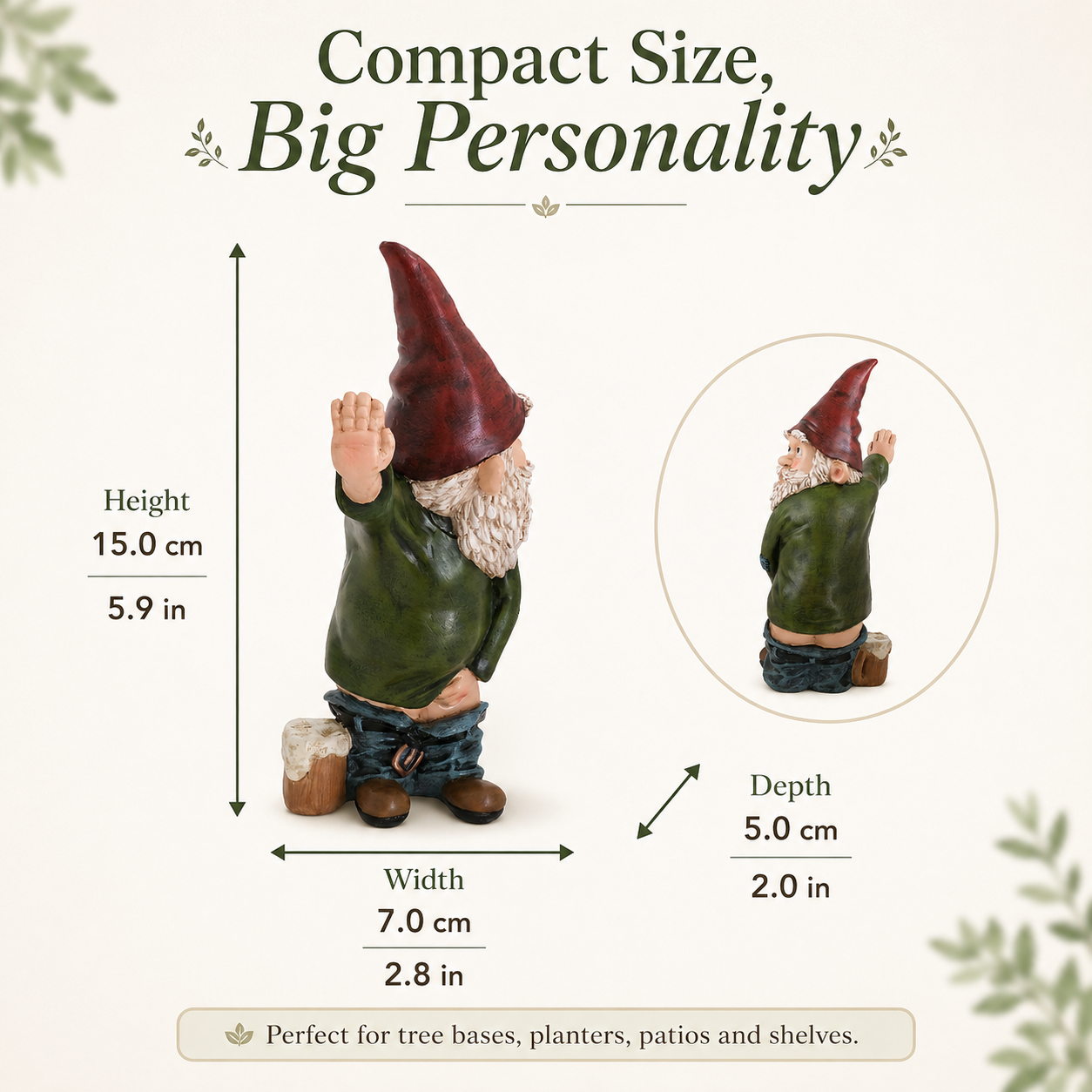 Cheeky Garden Gnome Statue