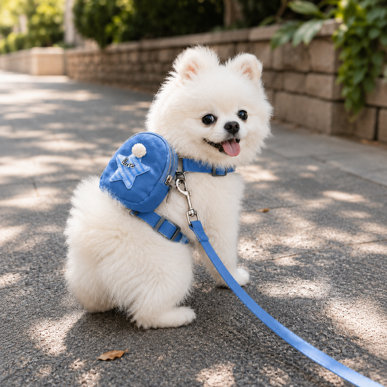 Cute Star Pet Backpack Harness with Leash – Adjustable Pet Chest Strap for Small & Medium Dogs
