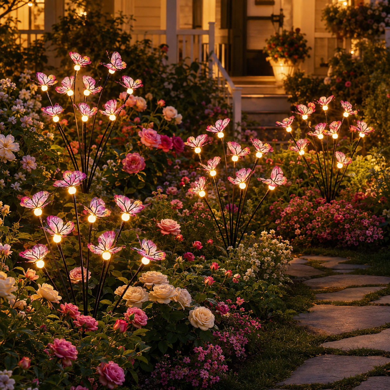 27.6 in Solar Butterfly Garden Stake Lights