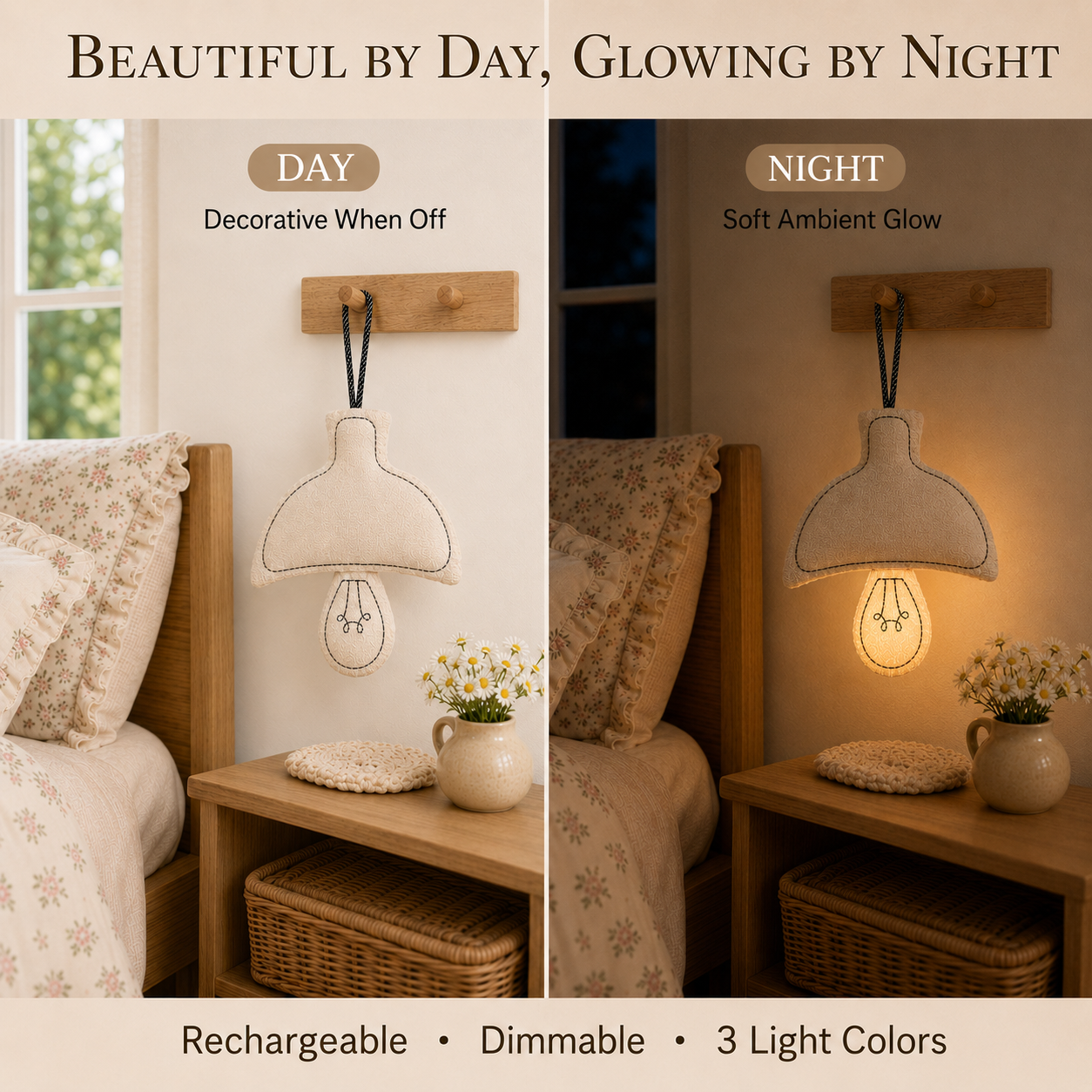 Cozy Glow Rechargeable Fabric Wall Night Light 💡