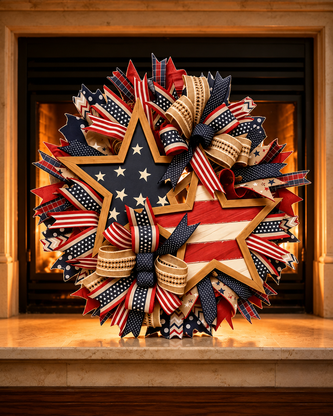 2026 Popular American Independence Day Flag Garland, National Day Holiday Decoration Scene Decoration, Front Door Pendant Props, National Flag Ribbon Styles, Yard Can Be Hung, Door Celebration Plaque, 