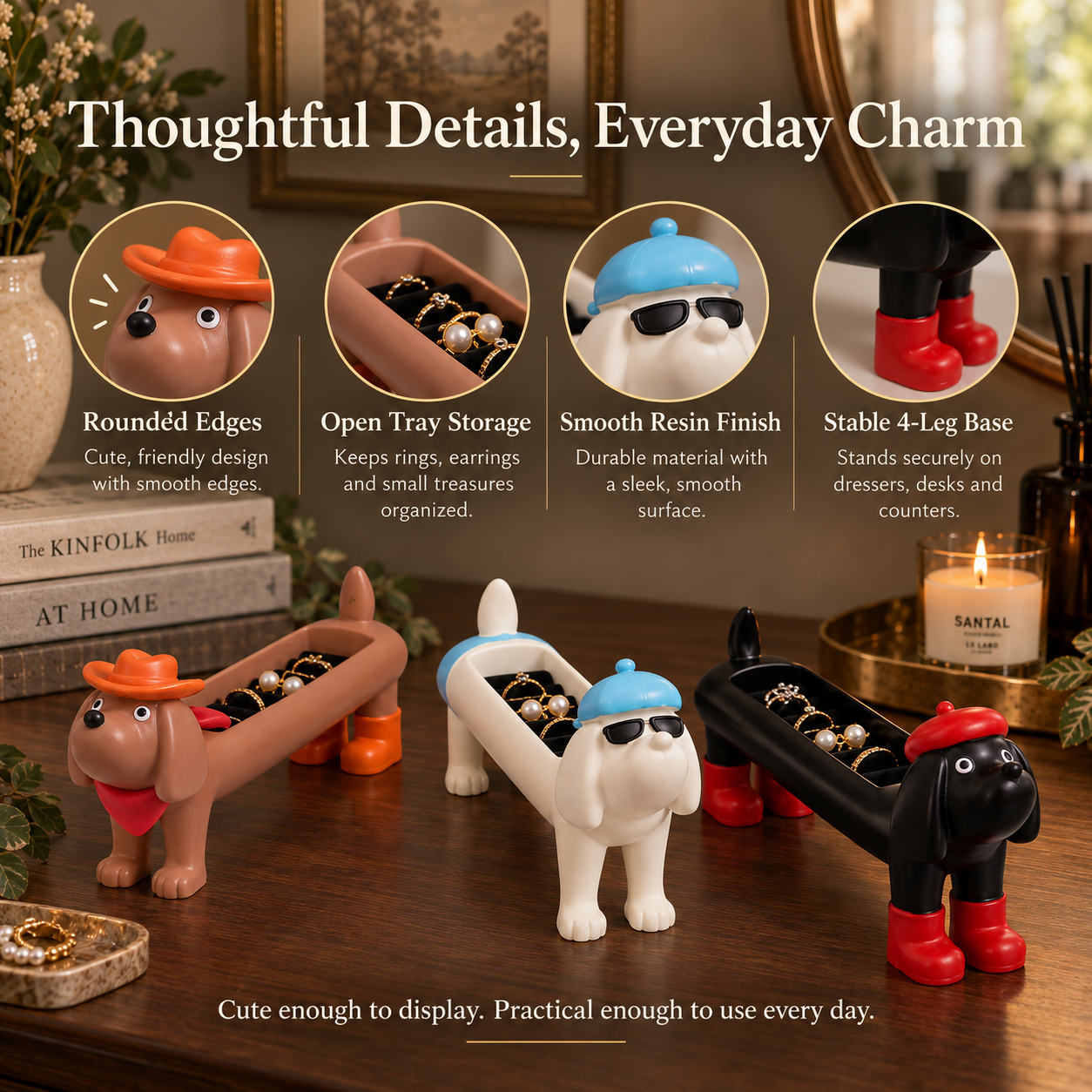 Dachshund Jewelry Organizer – Cute Dog Ring Holder & Trinket Tray