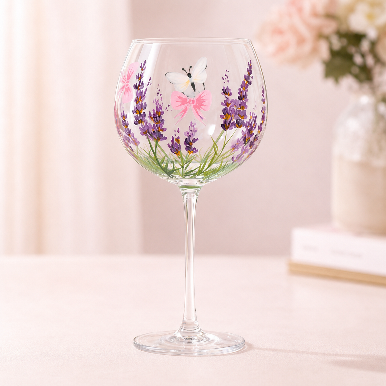 Fresh Floral Butterfly Glassware Gift Set, Hand-Painted Cottage Style