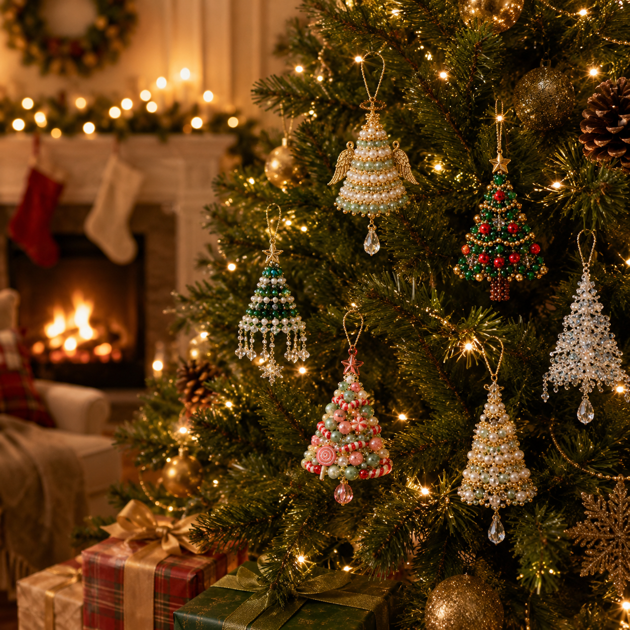 DIY Beaded Christmas Tree Ornament Kit