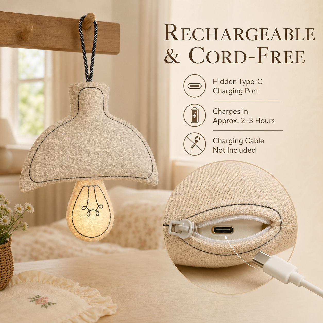 Cozy Glow Rechargeable Fabric Wall Night Light 💡