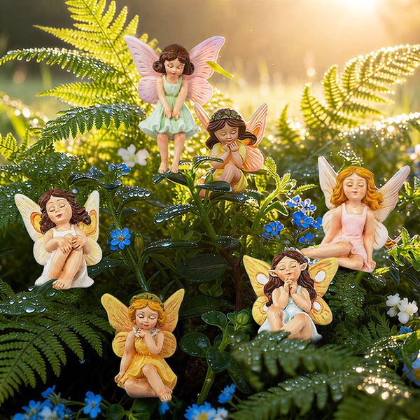 Set of 6 Adorable Miniature Fairy Figurines