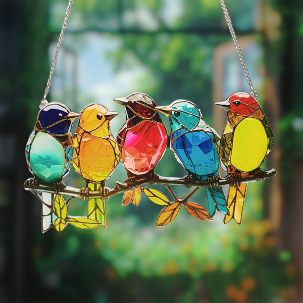 Multicolor Birds On a Branch Hanging Decor