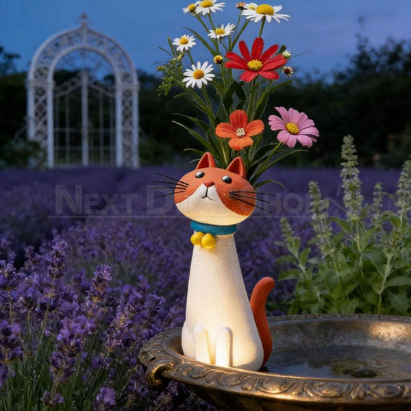 Hand Painted Cat Flower Vase