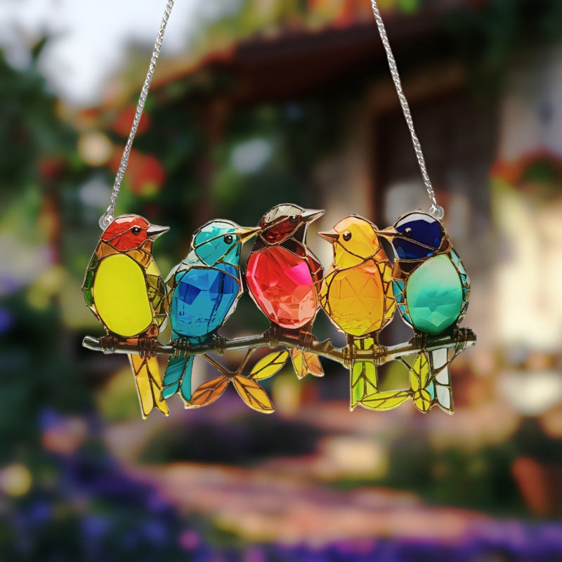 Multicolor Birds On a Branch Hanging Decor