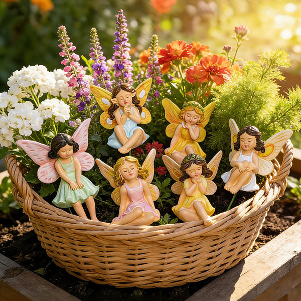 Set of 6 Adorable Miniature Fairy Figurines