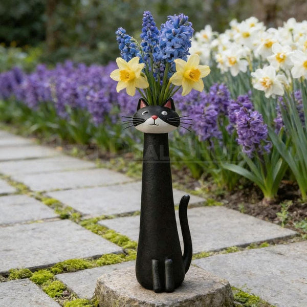 Hand Painted Cat Flower Vase