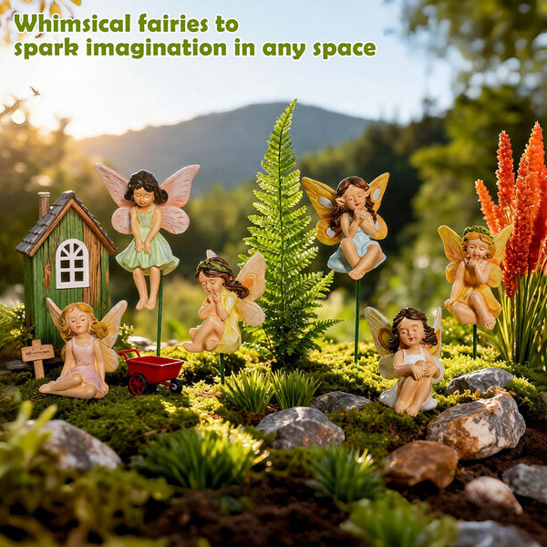 Set of 6 Adorable Miniature Fairy Figurines