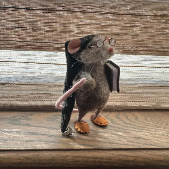 Handmade Needle Felted Mouse Ornament