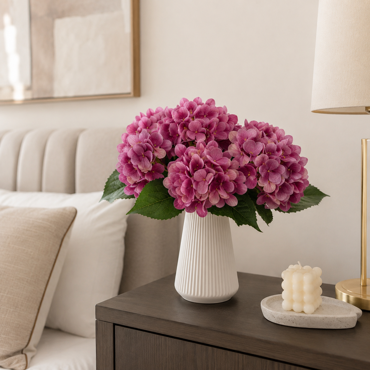 3pcs  Large Realistic Artificial Flower and Artificial Ball Flower Bouquet with Artificial Ball Flower Stems