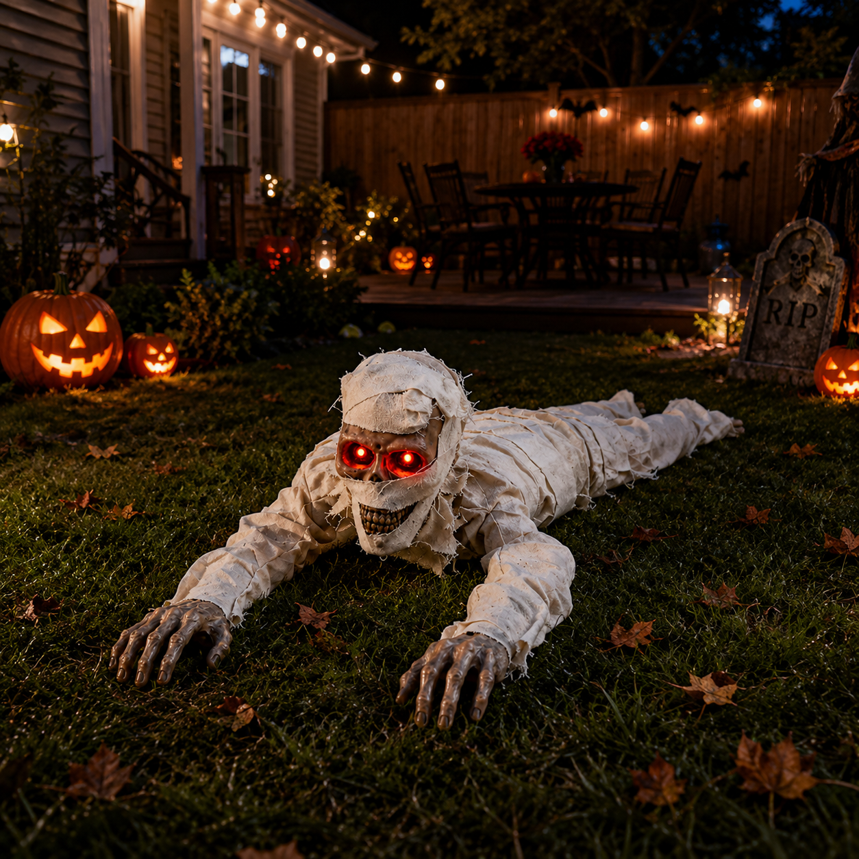 Voice-Controlled Crawling Mummy Halloween Decoration