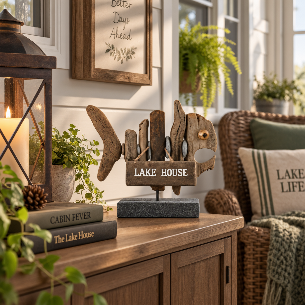 Vintage Lake House Fish Sculpture