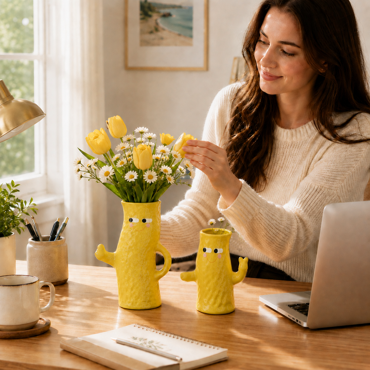 Hand in Hand Ceramic Vase Duo 🌼