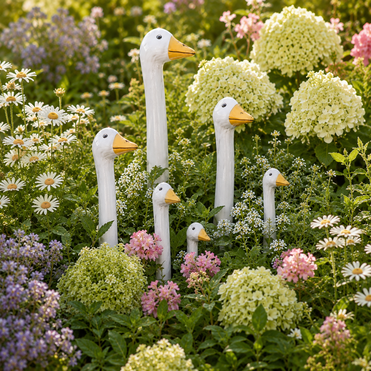 Peekaboo Goose Garden Stakes – 3-Piece Set