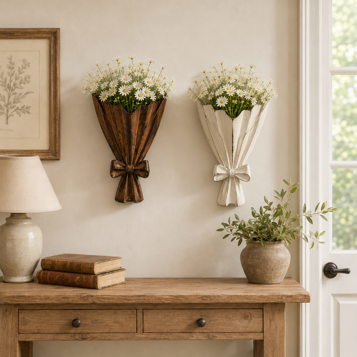 Vintage Bouquet Metal Wall Planter 🌼