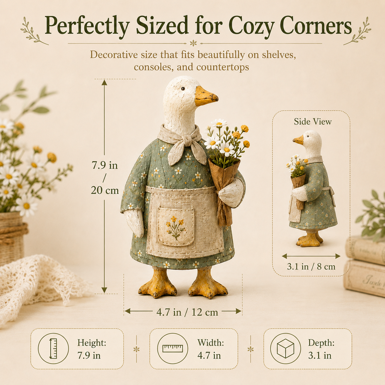 Vintage Garden Goose Figurine