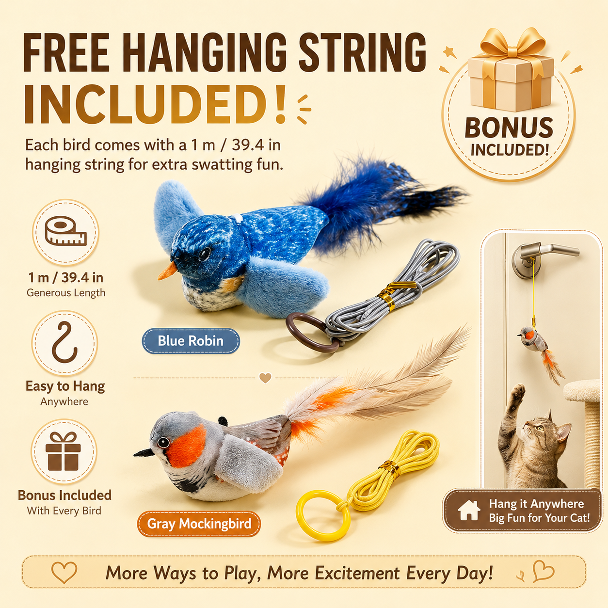 🐦 Chirping Bird Cat Toy