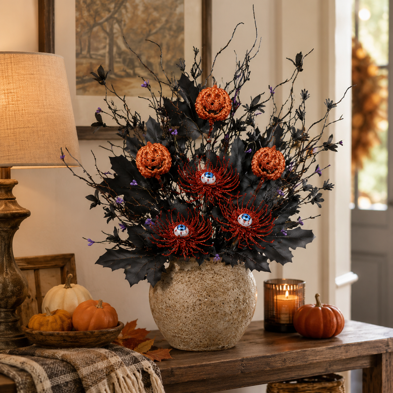 Halloween Gothic Eyeball Floral Stems – 3 Pack