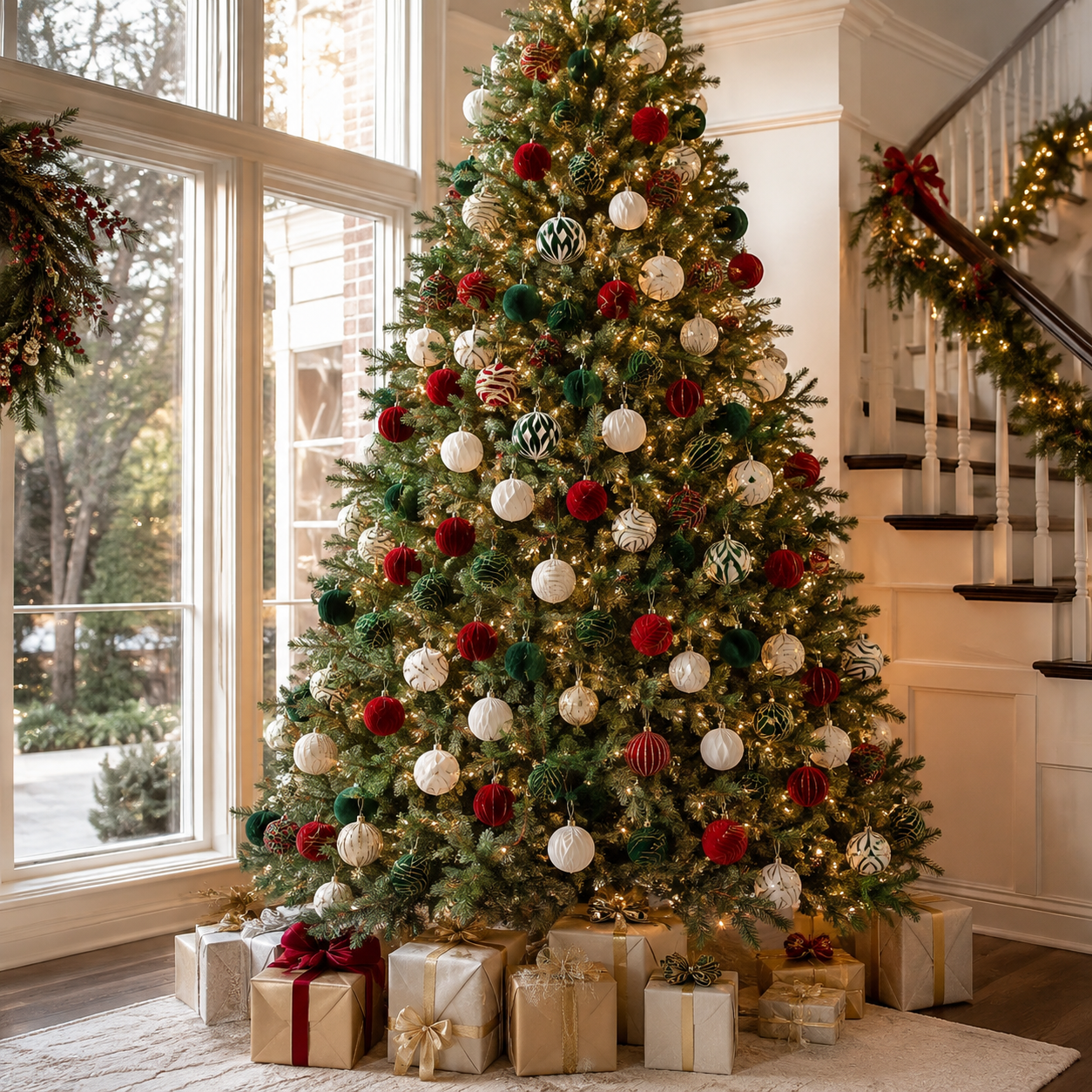 Luxe Velvet Christmas Ornaments – 6-Piece Holiday Bauble Set