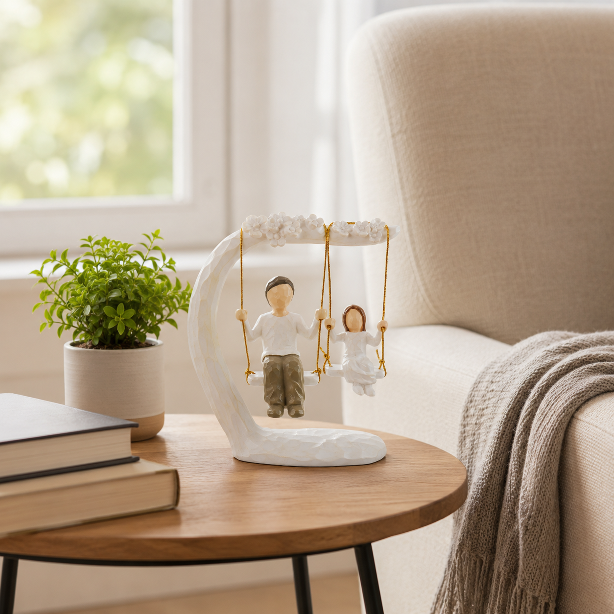 Father & Daughter Swing Resin Figurine – Perfect Father’s Day Gift