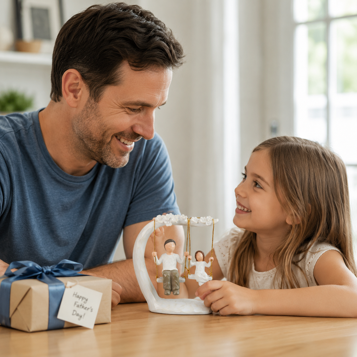 Father & Daughter Swing Resin Figurine – Perfect Father’s Day Gift