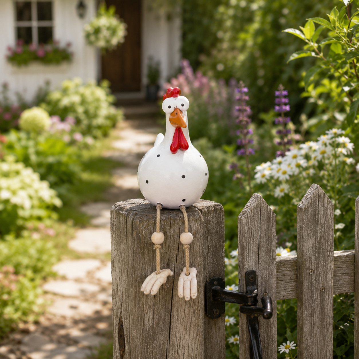 Funny Hanging Leg Rooster Yard Ornament