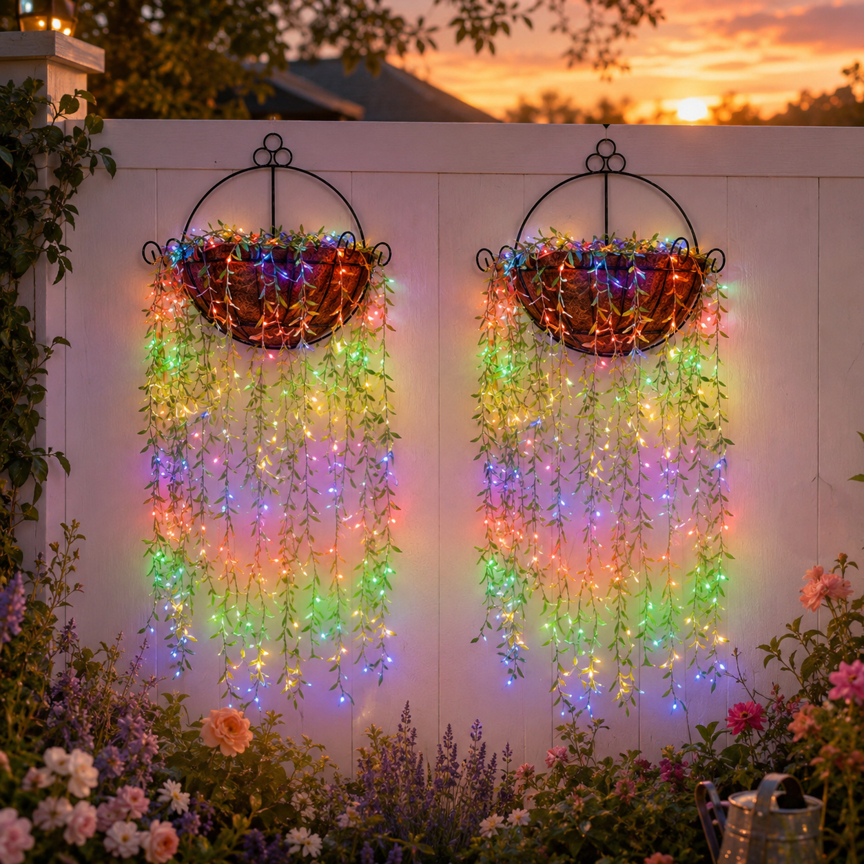Cascading Willow Glow Hanging Basket