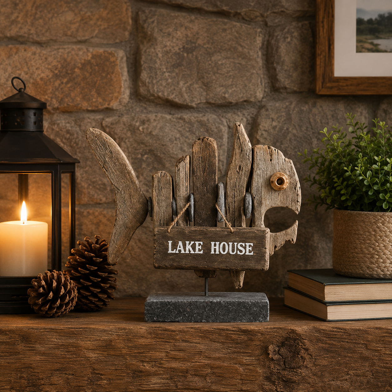 Vintage Lake House Fish Sculpture