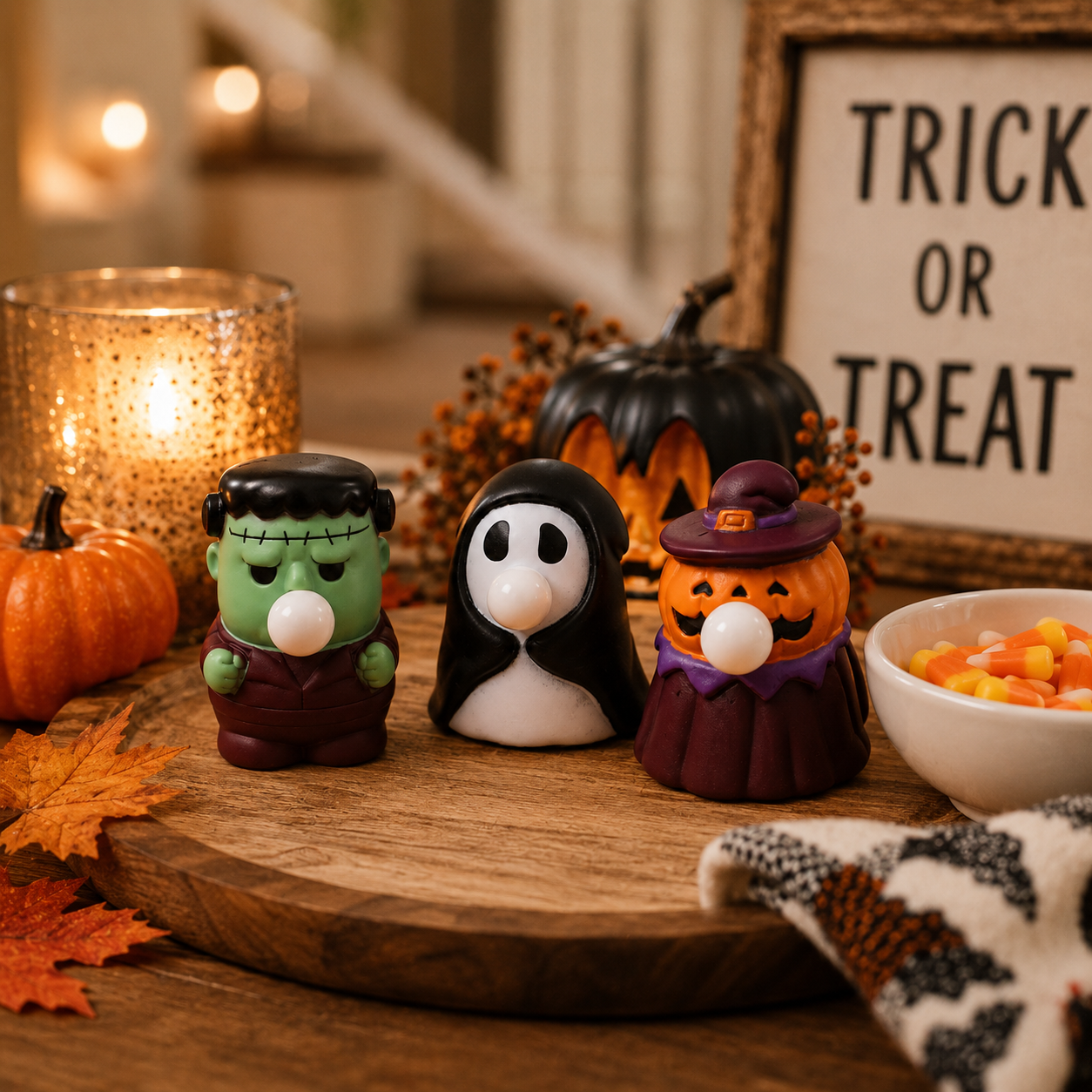 3 Pack Halloween Squeeze Bubble Toys, Cute Pumpkin Ghost Frankenstein Stress Relief Toys