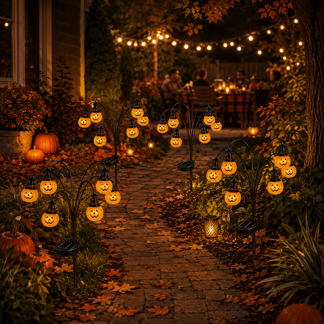 Solar-Powered Halloween Pumpkin Garden Stake Light