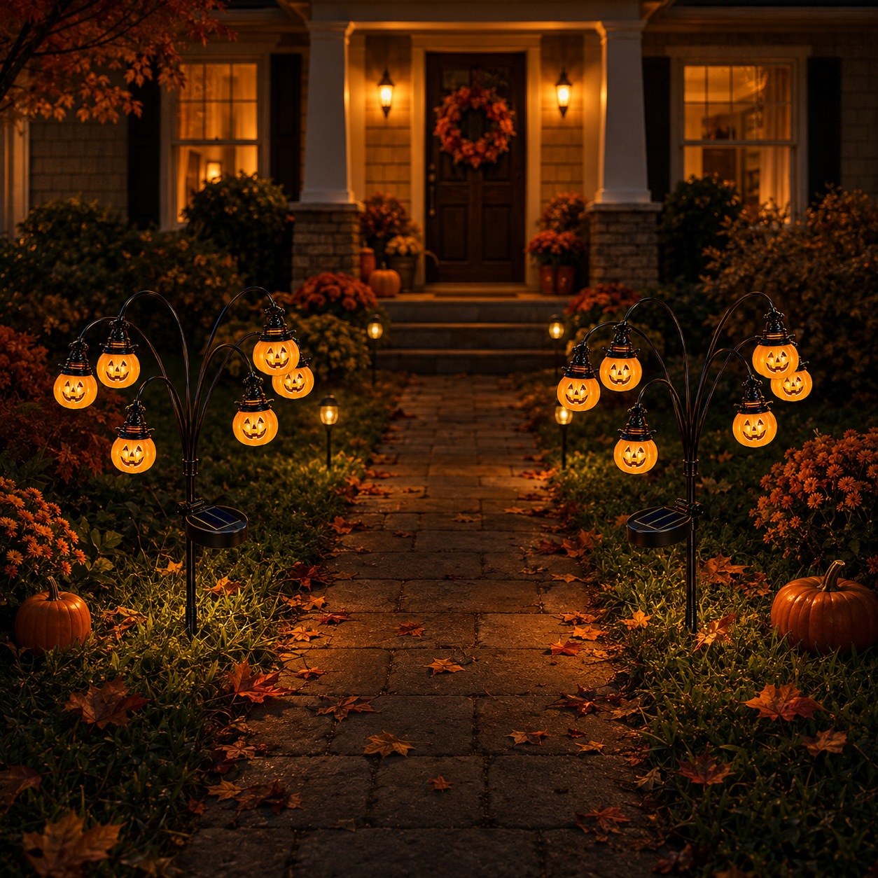 Solar-Powered Halloween Pumpkin Garden Stake Light