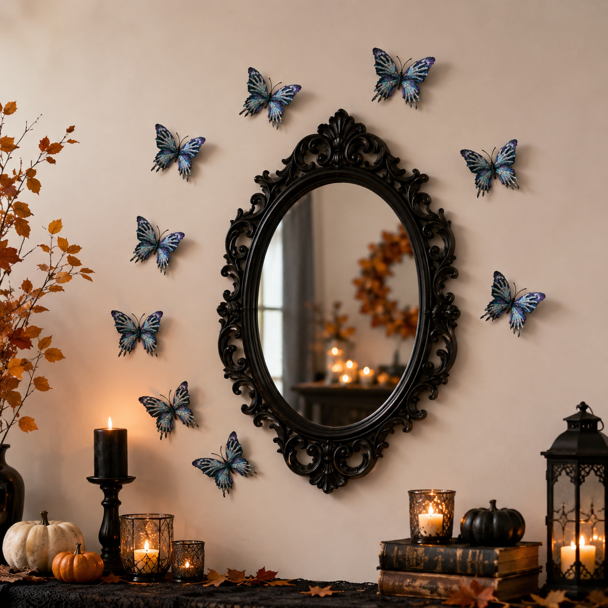 3D Spooky Butterfly Wall Decor – Set of 10