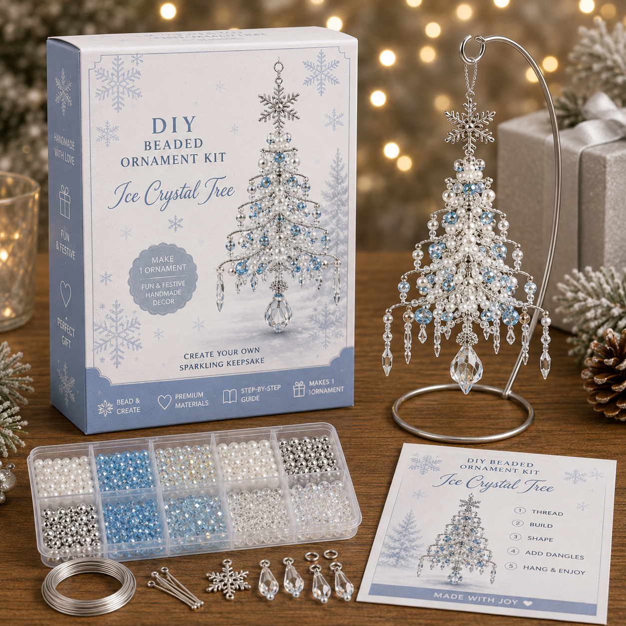 DIY Beaded Christmas Tree Ornament Kit